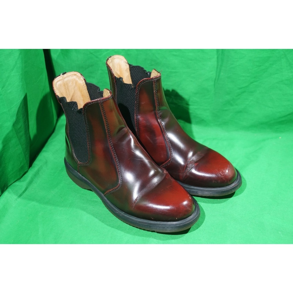 Dr. Martens Vegan Flora Chelsea Boots Cherry Red Women's 6 - Picture 2 of 9